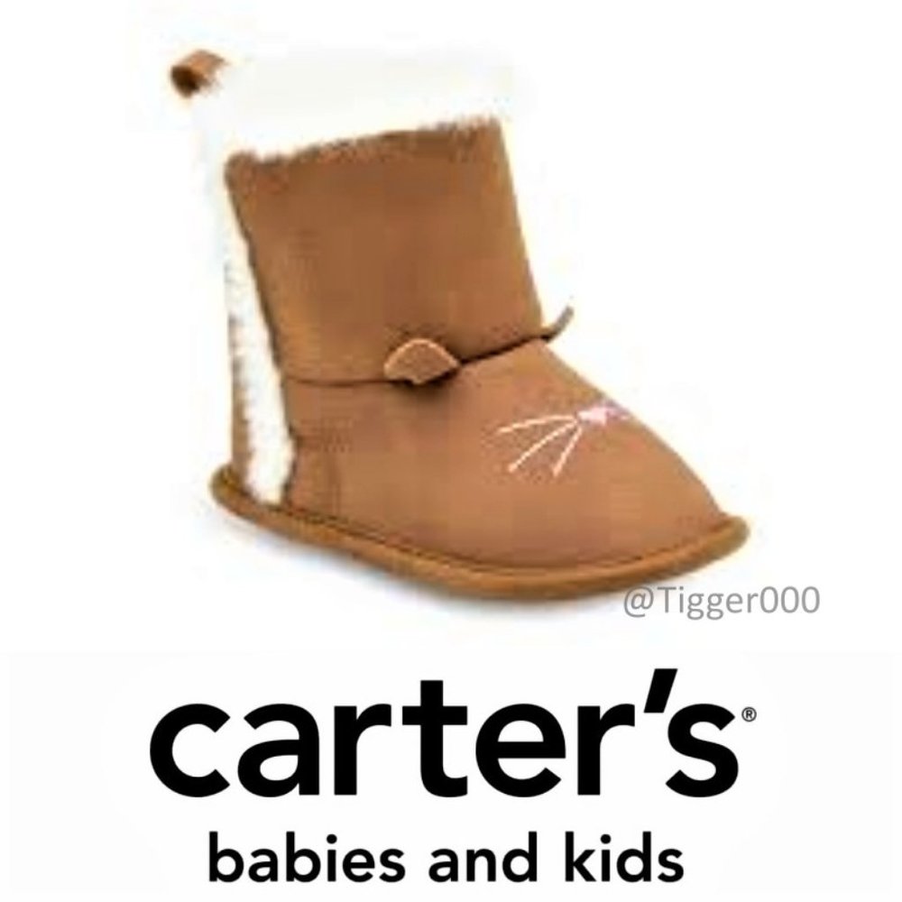 CARTER's Baby Girl Cat Bootie Crib Shoes